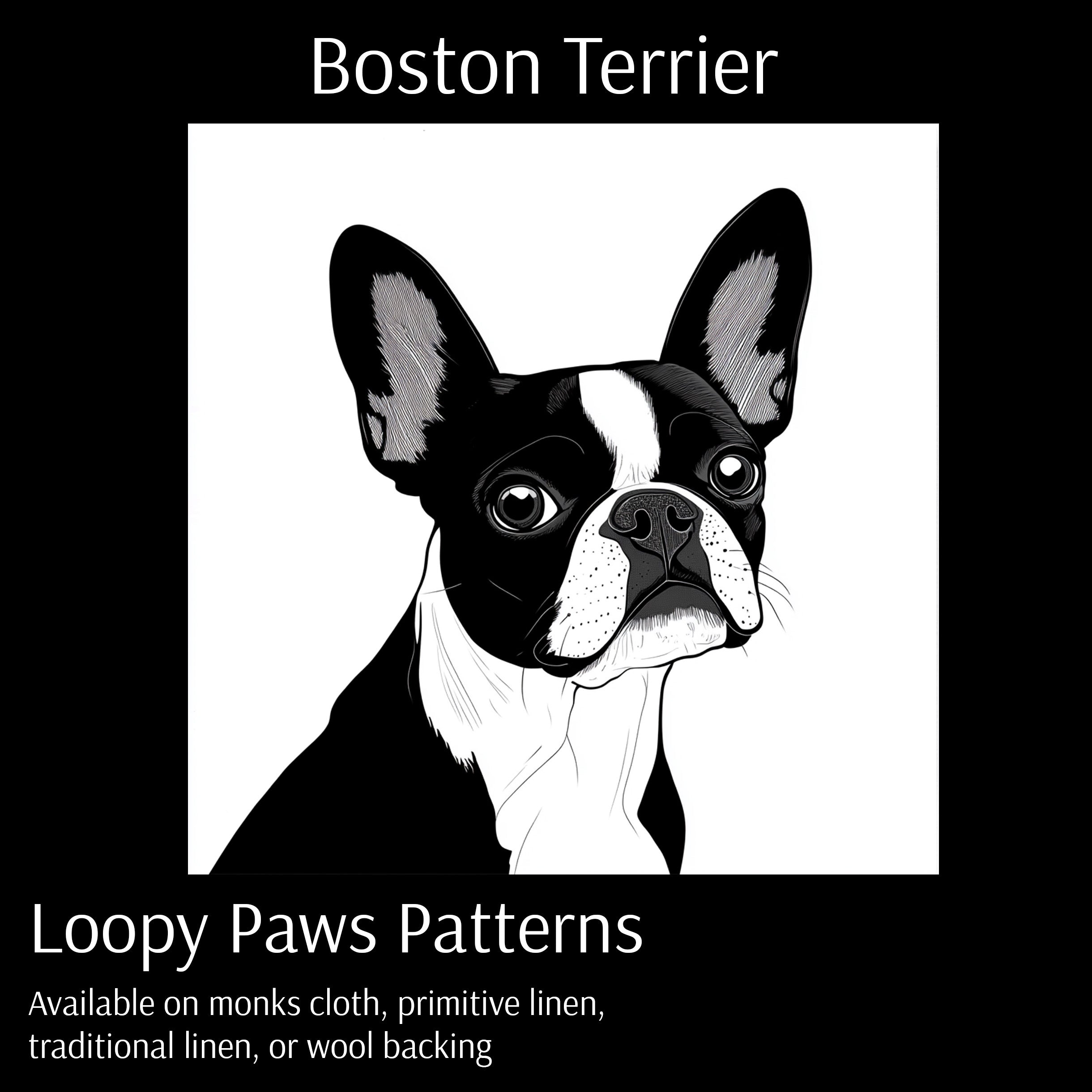 Boston Terrier - Loopy Paws Pattern